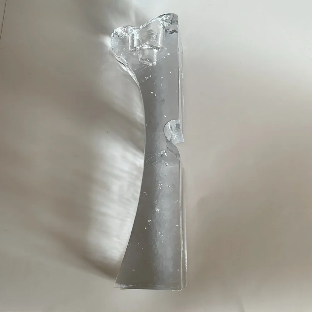 Kosta Boda Clear Glass Ice Candlestick Holder 12”